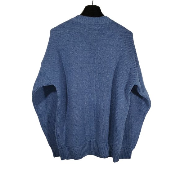 VTG 90s New Yorker Cable Knit Argyle Sweater Textured Colorblock Jester Diamond - Picture 6 of 7